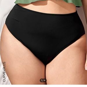 Black Bikini bottoms. High waisted. A little cheeky. XL